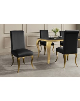 KRZESŁO MODERN BAROCK II WELUR CZARNY