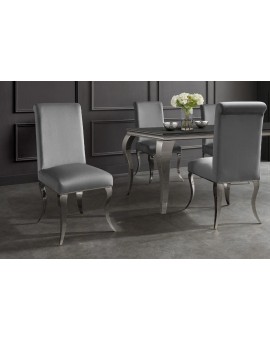 KRZESŁO MODERN BAROCK III WELUR SZARY