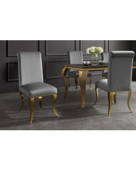 KRZESŁO MODERN BAROCK II WELUR SZARY