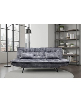 SOFA ROZKŁADANA JAZZ 3-OSOBOWA SZARY WELUR