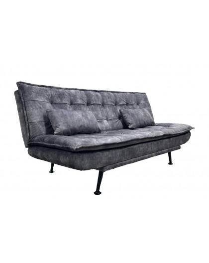 SOFA ROZKŁADANA JAZZ 3-OSOBOWA WELUR SZARY 