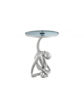 STOLIK KAWOWY WILDLIFE OCTOPUS 43 CM SREBRNY