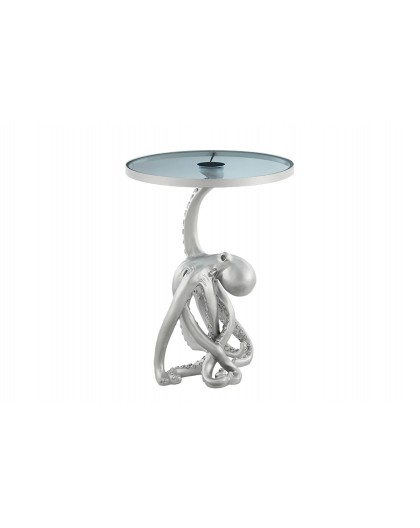 STOLIK KAWOWY WILDLIFE OCTOPUS 43 CM SREBRNY