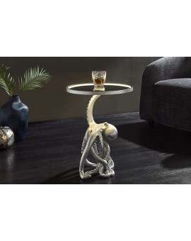 STOLIK KAWOWY WILDLIFE OCTOPUS 43 CM SREBRNY
