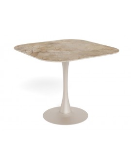 STÓŁ MALTA 90X90 CM CERAMIKA BRĄZOWA