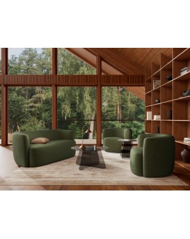 OKRĄGŁY STOLIK KAWOWY SAMOS SZKLANY PRZYDYMIONY