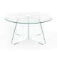 STOLIK KAWOWY SAMOS OKRĄGŁY SZKLANY TRANSPARENTNY