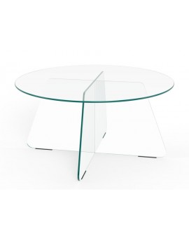 STOLIK KAWOWY SAMOS OKRĄGŁY SZKLANY TRANSPARENTNY