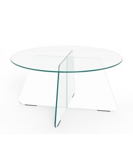 STOLIK KAWOWY SAMOS OKRĄGŁY SZKLANY TRANSPARENTNY