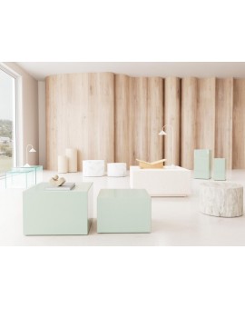 ZESTAW STOLIKÓW KAWOWYCH DICE SQUARE SZKŁO TRANSPARENTNE