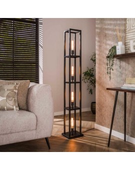 LAMPA PODŁOGOWA INKUB METALOWA ANTYCZNA CZERŃ