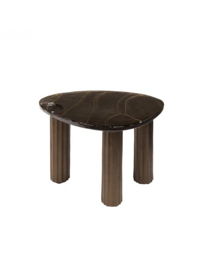 STOLIK KAWOWY 51X37 CM KIKO MIEDZIANY