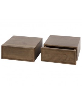 ZESTAW SZAFEK NOCNYCH ELIF 35X35 CM AKACJA BRĄZOWA – 2SZT.