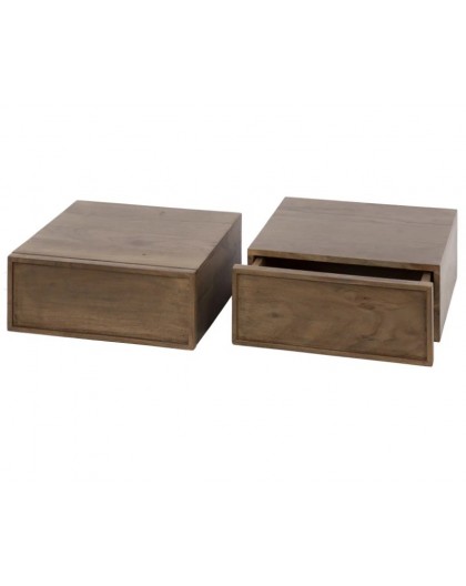 ZESTAW SZAFEK NOCNYCH ELIF 35X35 CM AKACJA BRĄZOWA – 2SZT.