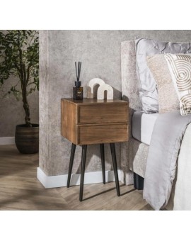 SZAFKA NOCNA ELIF 35X35 CM AKACJA BRĄZOWA