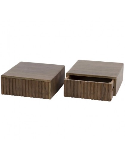 ZESTAW SZAFEK NOCNYCH MAVI 35X35 CM AKACJA BRĄZOWA – 2SZT.