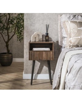 SZAFKA NOCNA MAVI II 35X35 CM AKACJA BRĄZOWA