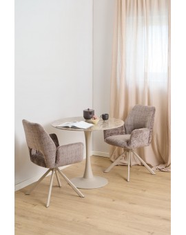 STÓŁ  MALTA 90 CM CERAMIKA BRĄZOWA