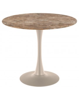 STÓŁ  MALTA 90 CM CERAMIKA BRĄZOWA