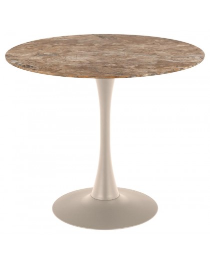 STÓŁ  MALTA 90 CM CERAMIKA BRĄZOWA