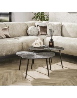 ZESTAW STOLIK&Oacute;W KAWOWYCH II FADO BRĄZOWY - 2SZT.