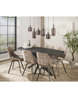 ST&Oacute;Ł LESTER 180X90 CM CZARNOBRĄZOWY