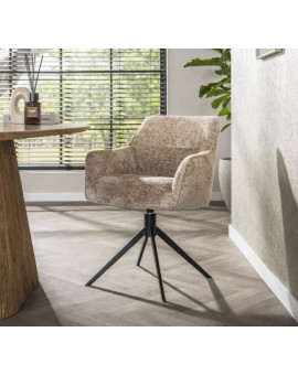 KRZESŁO OBROTOWE KARA BOUCLE BEŻOWE