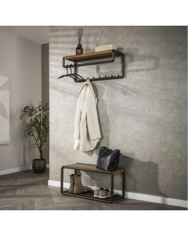 WIESZAK ŚCIENNY ELMER 80X30 CM BRĄZOWY