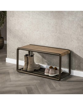 ŁAWKA ELMER 80X35 CM BRĄZOWA