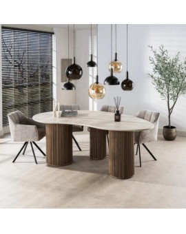 ST&Oacute;Ł MORAJ 215X122 CM CERAMICZNY BEŻOWY