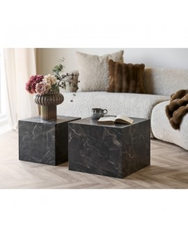 PRAGUE STOLIK KAWOWY BRĄZOWY ZESTAW 2SZT