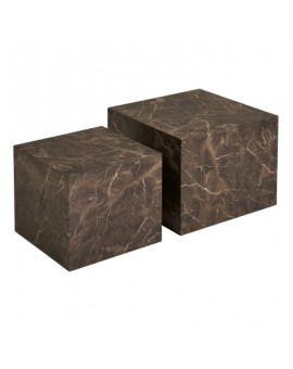 PRAGUE STOLIK KAWOWY BRĄZOWY ZESTAW 2SZT