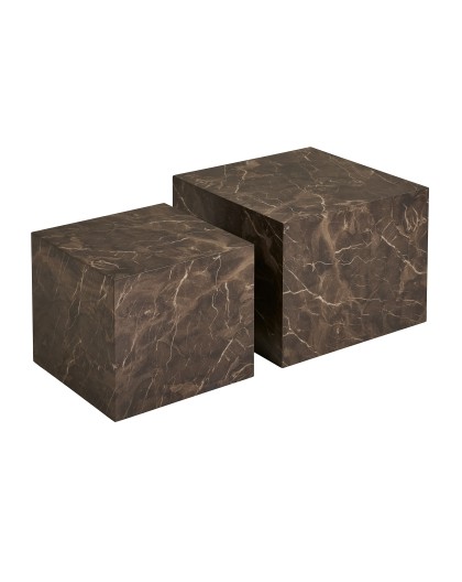 PRAGUE STOLIK KAWOWY BRĄZOWY ZESTAW 2SZT