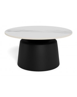 STOLIK KAWOWY SANTORINI  &Oslash;70x39 CM CERAMIKA BIAŁA