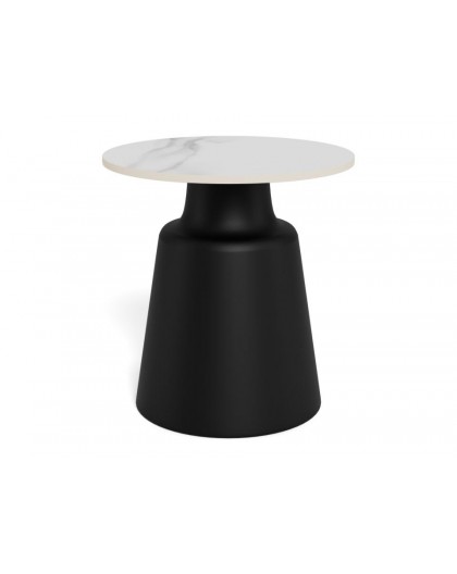 STOLIK KAWOWY SANTORINI  Ø45x47,5 CM CERAMIKA BIAŁA