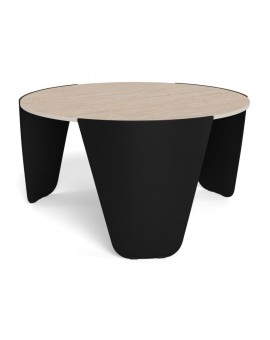 STOLIK KAWOWY ALTEA Ø80x42 CM CERAMIKA BEŻOWA