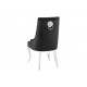 KRZESŁO MODERN BAROCK Z GŁOWĄ LWA WELUR CZARNY