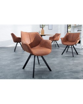 KRZESŁO OBROTOWE DUTCH RETRO BRĄZOWE