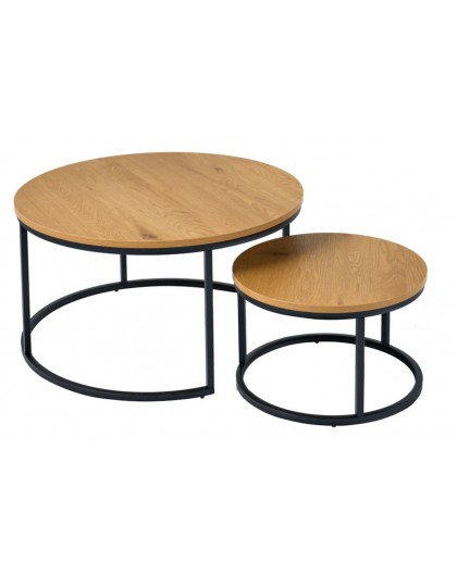 ZESTAW STOLIKÓW KAWOWYCH ELEGANCE DZIKI DĄB - 2SZT.
