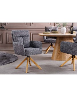 KRZESŁO OBROTOWE III BIG GEORGE BOUCLE SZARE