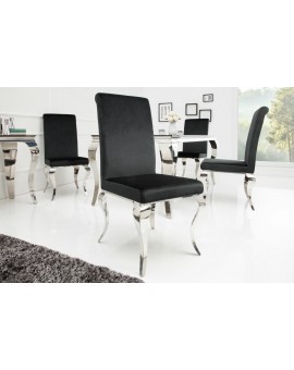 KRZESŁO MODERN BAROCK WELUR CZARNE