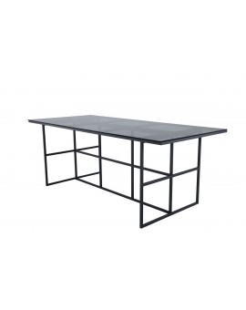 STÓŁ DO JADALNI LEIF 200X90CM CZARNY SZKŁO