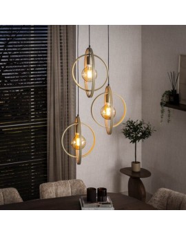 LAMPA WISZĄCA LUI 40 CM METALOWA BEŻOWA