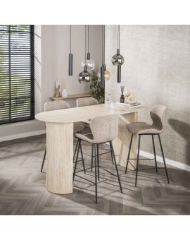 ST&Oacute;Ł BAROWY TIAGO 180X70 CM CERAMICZNY BEŻOWY