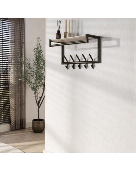 WIESZAK ŚCIENNY BADDY 65X27 CM BRĄZOWY