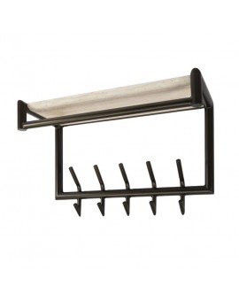 WIESZAK ŚCIENNY BADDY 65X27 CM BRĄZOWY