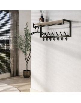 WIESZAK ŚCIENNY BADDY 85X27 CM BRĄZOWY