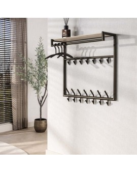 WIESZAK ŚCIENNY II BADDY 85X27 CM BRĄZOWY