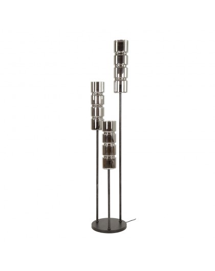 LAMPA PODŁOGOWA LULO SZKLANA CHROMOWANA