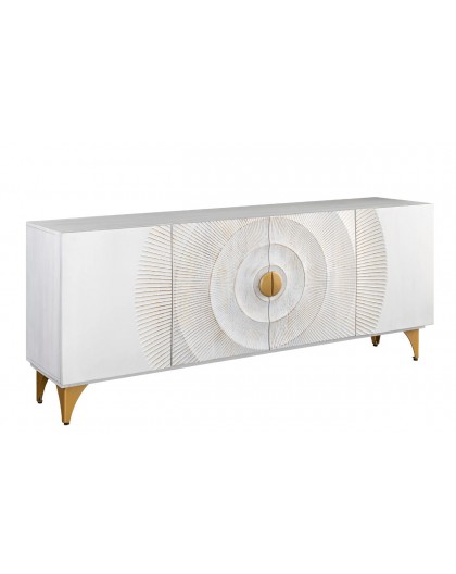 KOMODA GOLDEN SUNSET 177X38 CM MANGO BIAŁA